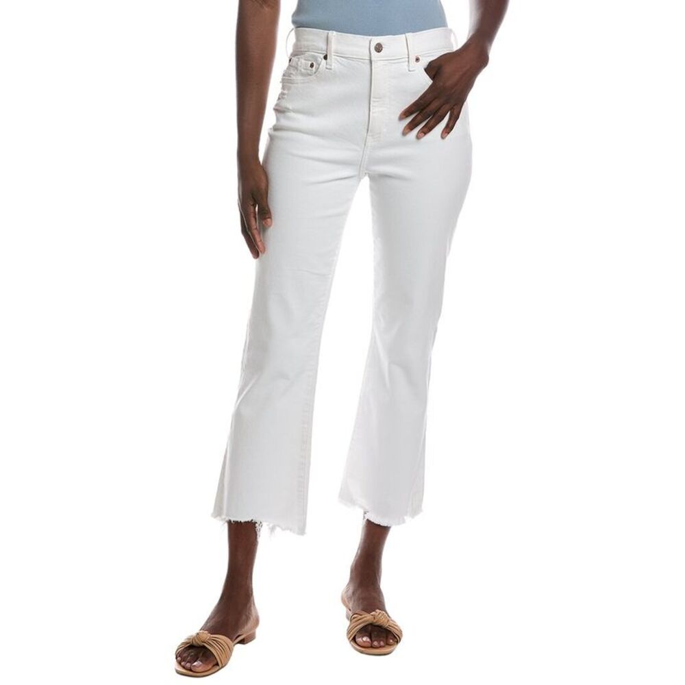 Daze Denim Womens  Shy Girl White Lightning High Rise Crop Flare Jean